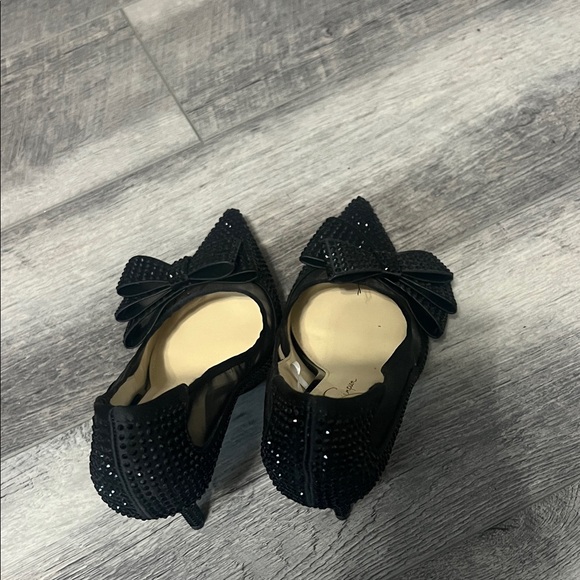Jessica Simpson Black Heels with Bow and Sequin detail. Perfect holiday heels! - Picture 2 of 5